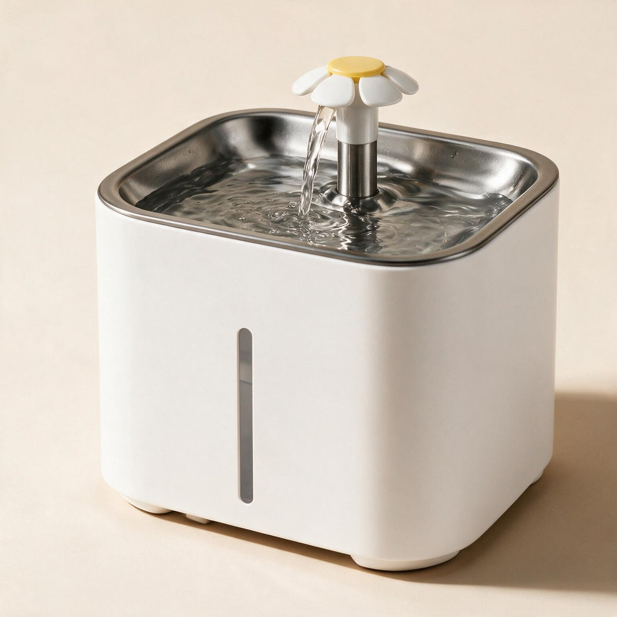 Fontaine à eau 2,5 L blanche incluse avec le Bistro, jet d'eau et bec en inox